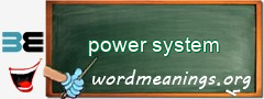 WordMeaning blackboard for power system